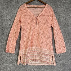 Athleta Women’s Swim Dress Beach Coverup Dress Tunic Long Sleeve Medium Bohemian